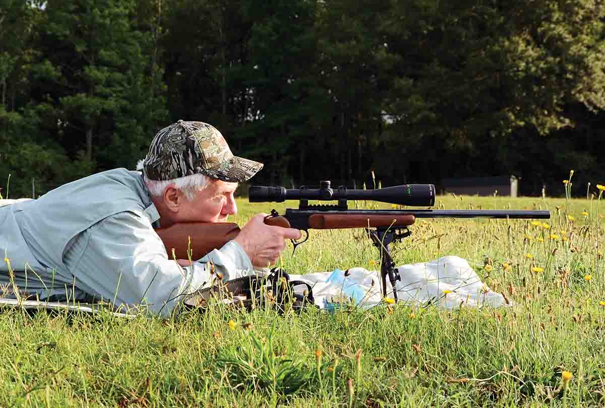 Layne’s favorite .17 Ackley Hornet was fine-tuned by SSK Industries. On a Thompson/Center Contender action, it has a Shilen 24-inch barrel.